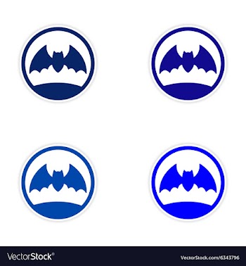 Assembly realistic sticker design on paper bat vector image