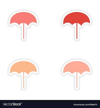 Assembly realistic sticker design on paper beach vector image