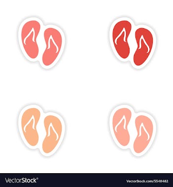 Assembly realistic sticker design on paper beach vector image