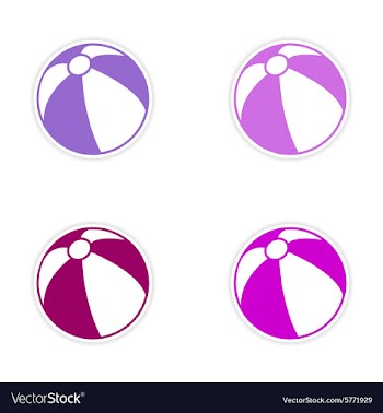 Assembly realistic sticker design on paper beach vector image