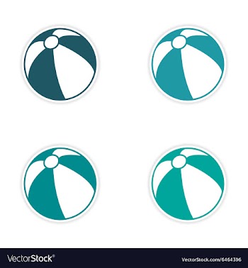 Assembly realistic sticker design on paper beach vector image