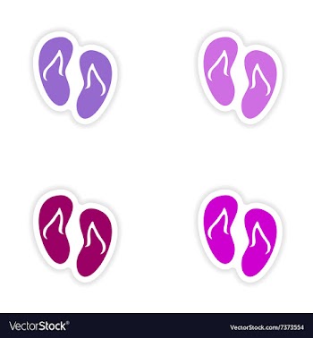 Assembly realistic sticker design on paper beach vector image