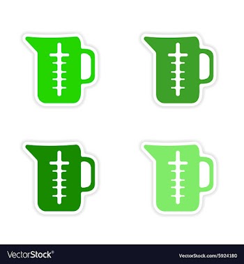 Assembly realistic sticker design on paper beaker vector image