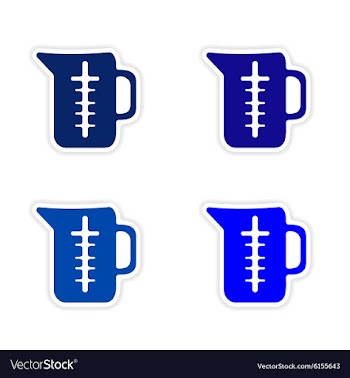 Assembly realistic sticker design on paper beaker vector image
