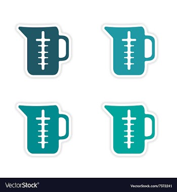Assembly realistic sticker design on paper beaker vector image