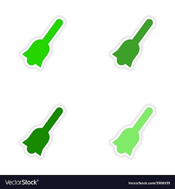 Assembly realistic sticker design on paper bell vector image
