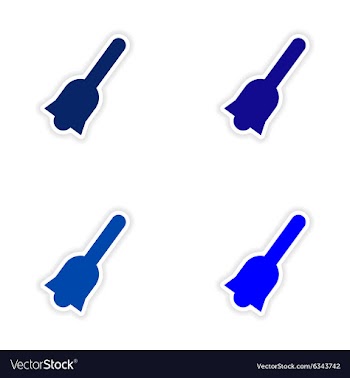 Assembly realistic sticker design on paper bell vector image