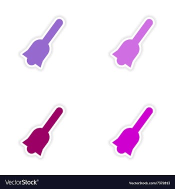 Assembly realistic sticker design on paper bell vector image