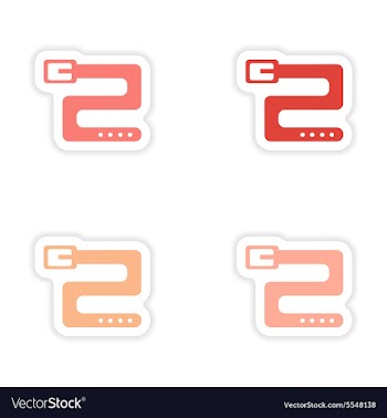 Assembly realistic sticker design on paper belts vector image