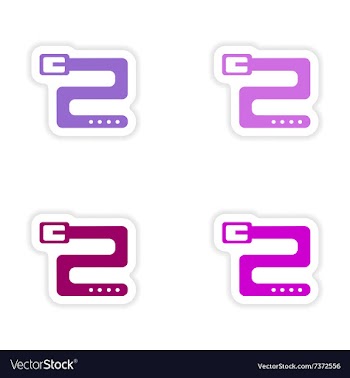 Assembly realistic sticker design on paper belts vector image