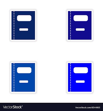 Assembly realistic sticker design on paper book vector image