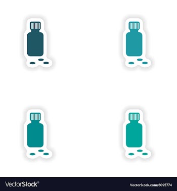 Assembly realistic sticker design on paper bottle vector image