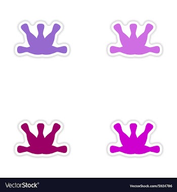 Assembly realistic sticker design on paper bowling vector image