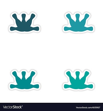 Assembly realistic sticker design on paper bowling vector image