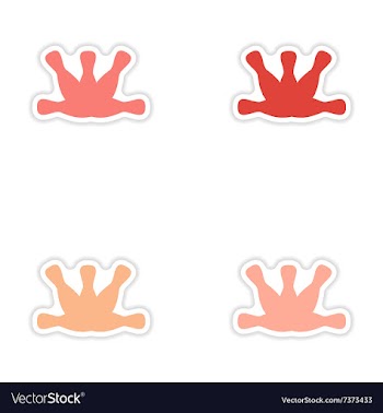 Assembly realistic sticker design on paper bowling vector image
