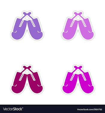 Assembly realistic sticker design on paper boxing vector image