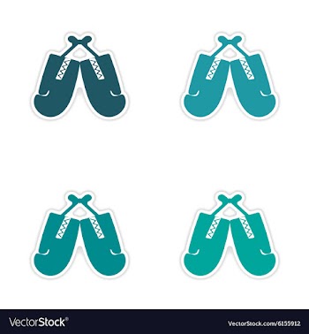 Assembly realistic sticker design on paper boxing vector image