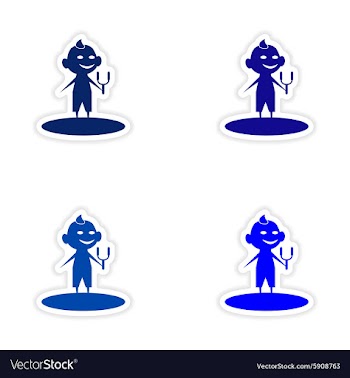 Assembly realistic sticker design on paper boy vector image