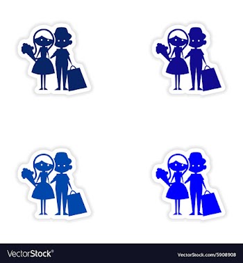 Assembly realistic sticker design on paper boy vector image