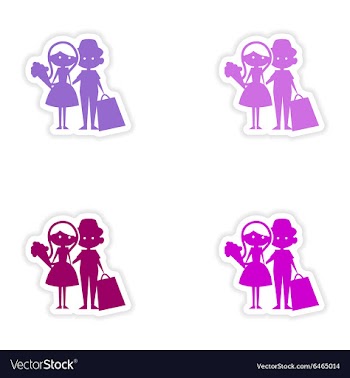 Assembly realistic sticker design on paper boy vector image