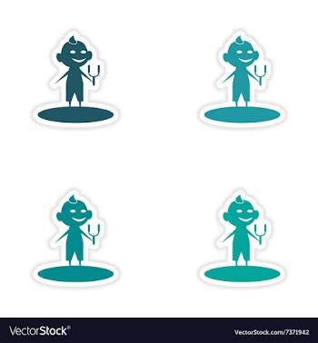 Assembly realistic sticker design on paper boy vector image