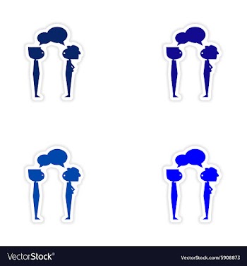 Assembly realistic sticker design on paper boys vector image