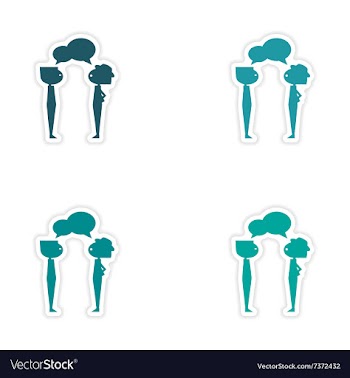 Assembly realistic sticker design on paper boys vector image