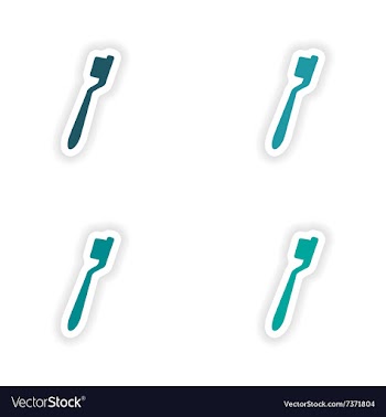 Assembly realistic sticker design on paper Brush vector image