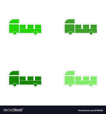 Assembly realistic sticker design on paper car vector image