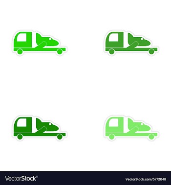 Assembly realistic sticker design on paper car vector image