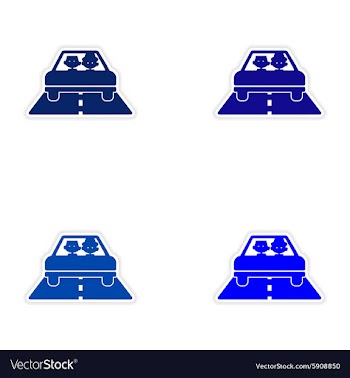 Assembly realistic sticker design on paper car vector image