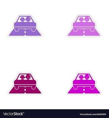Assembly realistic sticker design on paper car vector image