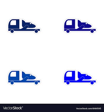 Assembly realistic sticker design on paper car vector image