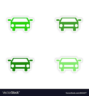 Assembly realistic sticker design on paper cars vector image
