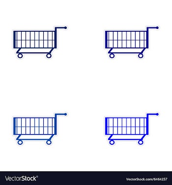 Assembly realistic sticker design on paper cart vector image
