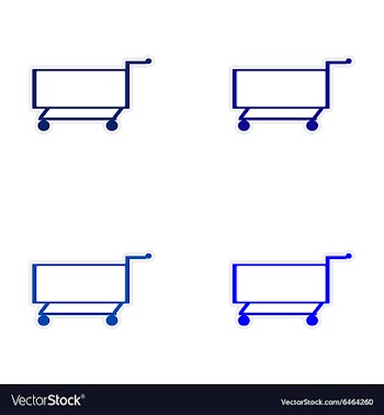 Assembly realistic sticker design on paper cart vector image