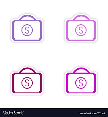 Assembly realistic sticker design on paper cases vector image
