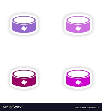 Assembly realistic sticker design on paper cat vector image