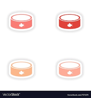 Assembly realistic sticker design on paper cat vector image
