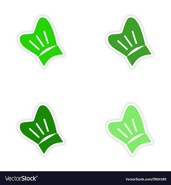 Assembly realistic sticker design on paper chef vector image
