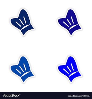 Assembly realistic sticker design on paper chef vector image