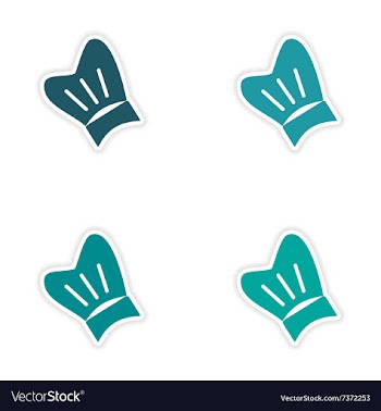 Assembly realistic sticker design on paper chef vector image