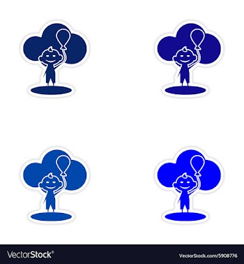 Assembly realistic sticker design on paper child vector image