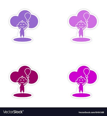 Assembly realistic sticker design on paper child vector image