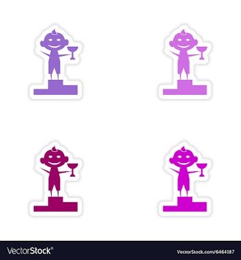 Assembly realistic sticker design on paper child vector image