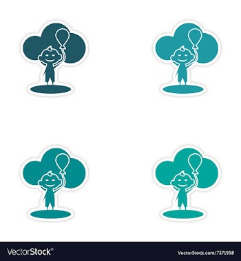 Assembly realistic sticker design on paper child vector image