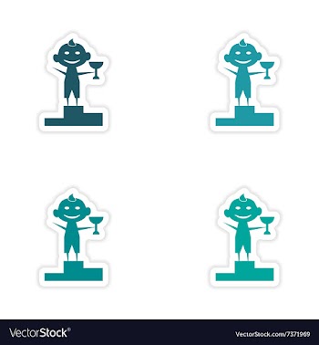 Assembly realistic sticker design on paper child vector image