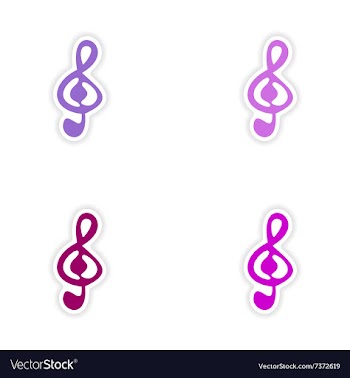 Assembly realistic sticker design on paper clef vector image
