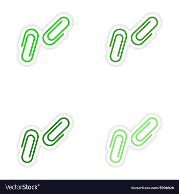 Assembly realistic sticker design on paper clips vector image