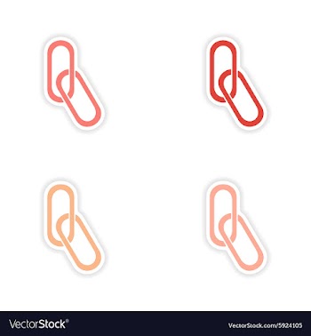 Assembly realistic sticker design on paper clips vector image